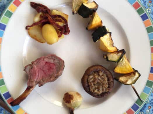 Rack of lamb and its side dishes