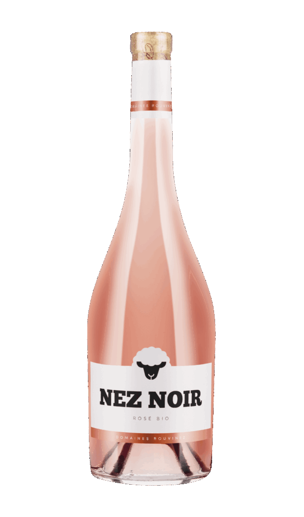 Bouteille de vin rosé bio Nez Noir des Domaines Rouvinez avec capsule en bois