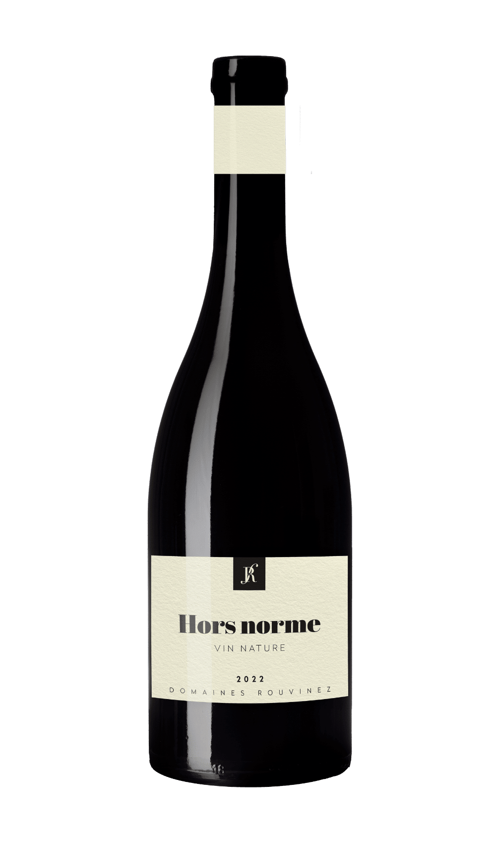 Bouteille de vin Hors Norme Vin Nature 2022 des Domaines Rouvinez sur fond blanc