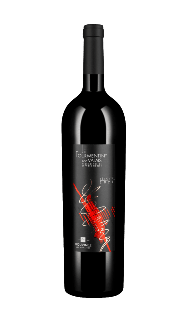Bouteille de vin Le Tourmentin AOC Valais Rouvinez, assemblage de cépages nobles récolte 2021